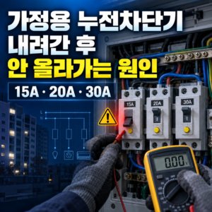 가정용 누전차단기(15a 20a 30a)내려간 후 안올라가는 원인 6 가정용 누전차단기(15a 20a 30a)내려간 후 안올라가는 원인 썸네일